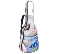 Eslifey Housse pour guitare acoustique avec bandoulière réglable Motif feuilles Bleu marine tropical 101,6 cm 101,6 cm, Multicolore 3., 42.9x16.9x4.7 in, Organiseur de sac