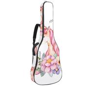 Eslifey Housse pour guitare acoustique avec bandoulière réglable Motif feuilles Bleu marine tropical 101,6 cm 101,6 cm, multicolore 2, 42.9x16.9x4.7 in, Organiseur de sac