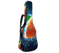 Eslifey Housse pour guitare acoustique avec bandoulière réglable Motif grenouille sur la feuille de lotus 101,6 cm 101,6 cm, Multicolore 10., 42.9x16.9x4.7 in, Organiseur de sac