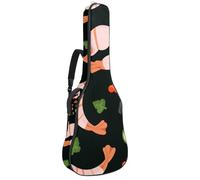 Eslifey Housse pour guitare acoustique avec bandoulière réglable Motif grenouille sur la feuille de lotus 101,6 cm 101,6 cm, Multicolore 4., 42.9x16.9x4.7 in, Organiseur de sac