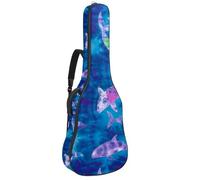 Eslifey Housse pour guitare acoustique avec bandoulière réglable Motif requin baleine Bleu 101,6 cm 104 106,7 cm, multicolore, 42.9x16.9x4.7 in, Organiseur de sac