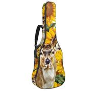 Eslifey Housse pour guitare acoustique avec bandoulière réglable Motif tournesols et cerf 101,6 cm 101,6 cm, multicolore, 42.9x16.9x4.7 in, Organiseur de sac