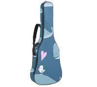 Eslifey Housse pour guitare acoustique avec motif dauphins et oiseaux - Motif cœur rose - Bandoulière réglable - 101,6 cm - 101,4 cm - 106,7 cm, multicolore 1, 42.9x16.9x4.7 in, Organiseur de sac