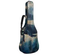 Eslifey Housse pour guitare acoustique, baleine de l'océan sur planche en bois, bandoulière réglable, 101,6 cm, 104,1 cm, 106,7 cm, multicolore, 42.9x16.9x4.7 in, Organiseur de sac