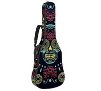 Eslifey Housse pour guitare acoustique Day of The Dead Sugar Skull Floral Bandoulière réglable 101,6 cm 104 cm 106,7 cm, multicolore 1, 42.9x16.9x4.7 in, Organiseur de sac