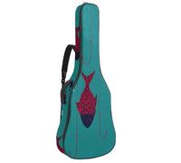 Eslifey Housse pour guitare acoustique de style japonais avec bandoulière réglable Motif poisson 101,6 cm 101,6 cm, multicolore 1, 42.9x16.9x4.7 in, Organiseur de sac