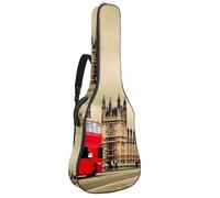 Eslifey Housse pour guitare acoustique London UK Bus rouge et Big Ben avec bandoulière réglable 101,6 cm, 104,1 cm, 106,7 cm, multicolore 1, 42.9x16.9x4.7 in, Organiseur de sac