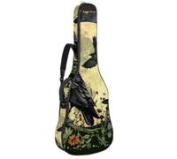 Eslifey Housse pour guitare acoustique Moon Crow Nature Plante Bandoulière Réglable 101,6 cm 104 106,7 cm, multicolore, 42.9x16.9x4.7 in, Organiseur de sac