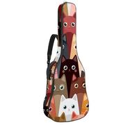 Eslifey Housse pour guitare acoustique - Motif animaux de la forêt hivernale - Renard - Pingouin - Bandoulière réglable - 101,6 cm - 104,1 cm - 106,7 cm, Multicolore 10., 42.9x16.9x4.7 in, Organiseur