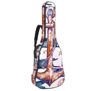 Eslifey Housse pour guitare acoustique motif été avec coquillages et ancre, bandoulière réglable, 101,6 cm, 104,1 cm, 106,7 cm, multicolore, 42.9x16.9x4.7 in, Organiseur de sac