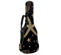 Eslifey Housse pour guitare acoustique - Motif étoile de mer - Silhouette dorée - Bandoulière réglable - 101,6 cm - 101,6 cm - 106,7 cm, multicolore, 42.9x16.9x4.7 in, Organiseur de sac