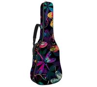Eslifey Housse pour guitare acoustique - Motif fleur papillon libellule - Bandoulière réglable - 101,6 cm - 101,6 cm - 106,7 cm, Couleur 4, 42.9x16.9x4.7 in
