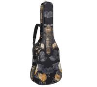 Eslifey Housse pour guitare acoustique - Motif tête de mort - Hawk Moth - Bandoulière réglable - 101,6 cm - 104 - 106,7 cm, multicolore, 42.9x16.9x4.7 in, Organiseur de sac