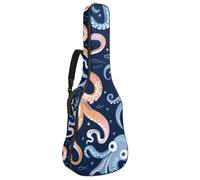 Eslifey Housse pour guitare acoustique - Motif têtes de mort - Feuilles de palmier tropicales - Bandoulière réglable - 101,6 cm - 104 - 106,7 cm, Couleur 4, 42.9x16.9x4.7 in