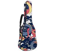 Eslifey Housse pour guitare acoustique, mythes chinois, légendes, dragon, rouge, bleu marine, bandoulière réglable, 101,6 cm, 101,6 cm, multicolore 1, 42.9x16.9x4.7 in, Organiseur de sac