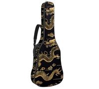 Eslifey Housse pour guitare acoustique - Silhouette de dragon chinois doré - Bandoulière réglable - 101,6 cm - 101,6 cm - 106,7 cm, multicolore, 42.9x16.9x4.7 in, Organiseur de sac