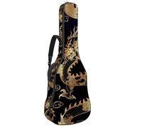 Eslifey Housse pour guitare acoustique - Silhouette de dragon doré chinois - Bandoulière réglable - 101,6 cm - 101,6 cm - 106,7 cm, multicolore, 42.9x16.9x4.7 in, Organiseur de sac