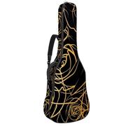 Eslifey Housse pour guitare acoustique - Silhouette de roses dorées - Bandoulière réglable - 101,6 cm - 101,6 cm - 106,7 cm, multicolore, 42.9x16.9x4.7 in, Organiseur de sac