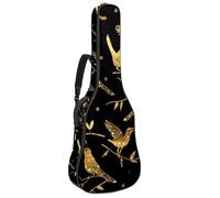 Eslifey Housse pour guitare acoustique - Silhouette d'oiseau brillant doré - Bandoulière réglable - 101,6 cm - 101,6 cm - 106,7 cm, multicolore, 42.9x16.9x4.7 in, Organiseur de sac