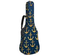 Eslifey Housse pour guitare acoustique - Silhouette dorée - Sangle d'épaule réglable - 101,6 cm - 104 - 106,7 cm, multicolore, 42.9x16.9x4.7 in, Organiseur de sac