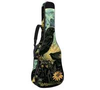 Eslifey Housse pour guitare acoustique Sun Moon Black Crow Bandoulière réglable 101,6 cm 104 cm 106,7 cm, multicolore, 42.9x16.9x4.7 in, Organiseur de sac