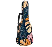 Eslifey Housse pour guitare acoustique tropicale avec motif feuilles de Monstera - Bandoulière réglable - 101,6 cm - 101,6 cm - 106,7 cm, multicolore, 42.9x16.9x4.7 in, Organiseur de sac