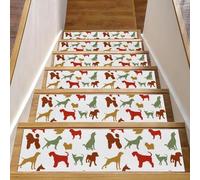 Eslifey Lot de 15 marches d'escalier pour chien en bois, 76,2 x 20,3 cm, antidérapantes, tapis d'escalier d'intérieur pour chiens, enfants, personnes âgées avec adhésif réutilisable