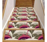 Eslifey Lot de 15 tapis d'escalier antidérapants pour marches en bois, pour enfants, personnes âgées et animaux domestiques avec adhésif réutilisable, motif flocage de dauphins sous l'eau 20,3 x 76,2