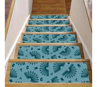 Eslifey Lot de 15 tapis d'escalier antidérapants pour marches en bois, tapis d'escalier pour enfants, personnes âgées et animaux domestiques avec adhésif réutilisable, bandonéons tango argentin vert