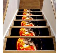 Eslifey Lot de 15 tapis d'escalier d'intérieur antidérapants 3D pour marches en bois, motif Tai Chi Sun Moon - 76,2 x 20,3 cm - Avec adhésif réutilisable