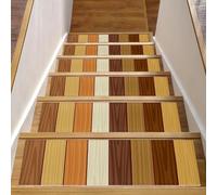Eslifey Lot de 15 tapis d'escalier stratifiés pour marches en bois, 76,2 x 20,3 cm, antidérapants pour intérieur et chien, enfants, personnes âgées avec adhésif réutilisable