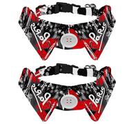 Eslifey Lot de 2 colliers pour chien avec nœud papillon - Collier de smoking formel réglable avec collier de chemise amovible - Colliers pour petits animaux de compagnie, Bonjour Paris Tour Eiffel et