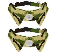 Eslifey Lot de 2 colliers pour chien avec nœud papillon, collier de smoking formel réglable avec collier de chemise amovible, colliers pour petits animaux de compagnie, superbe camouflage jaune