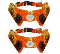Eslifey Lot de 2 colliers pour chien avec nœud papillon, collier de smoking formel réglable avec collier de chemise amovible, colliers pour petits animaux de compagnie, motif dinde Happy Thanksgiving