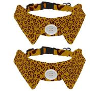 Eslifey Lot de 2 colliers pour chien avec nœud papillon, collier de smoking formel réglable avec collier de chemise amovible, colliers pour petits animaux de compagnie, imprimé léopard marron