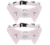 Eslifey Lot de 2 colliers pour chien avec nœud papillon, collier de smoking formel réglable avec collier de chemise amovible, colliers pour petits animaux de compagnie, motif pingouin, étoile à pois