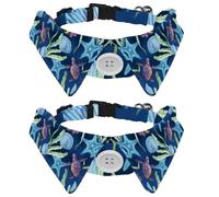 Eslifey Lot de 2 colliers pour chien avec nœud papillon, collier de smoking formel réglable avec collier de chemise amovible, colliers pour petits animaux de compagnie, poulpe, tortue de mer, étoile