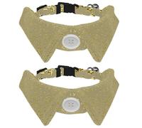 Eslifey Lot de 2 colliers pour chien avec nœud papillon, collier de smoking formel réglable avec collier de chemise amovible, colliers pour petits animaux de compagnie, texture dorée brillante