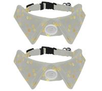 Eslifey Lot de 2 colliers pour chien avec nœud papillon - Collier de smoking formel réglable avec collier de chemise amovible - Colliers pour petits animaux de compagnie - Motif patte dorée