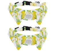 Eslifey Lot de 2 colliers pour chien avec nœud papillon, collier de smoking formel réglable avec collier de chemise amovible, colliers pour petits animaux de compagnie, motif tranche de banane