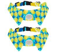 Eslifey Lot de 2 colliers pour chien avec nœud papillon, collier de smoking formel réglable avec collier de chemise amovible, colliers pour petits animaux de compagnie, motif citron, jaune citron