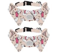 Eslifey Lot de 2 colliers pour chien avec nœud papillon, collier de smoking formel réglable avec collier de chemise amovible, colliers pour petits animaux de compagnie, joli teckel parisien, motif