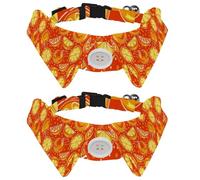 Eslifey Lot de 2 colliers pour chien avec nœud papillon, collier de smoking formel réglable avec collier de chemise amovible, colliers pour petits animaux de compagnie, motif clémentine jaune et