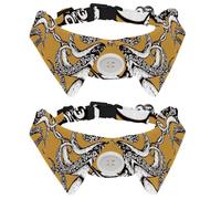 Eslifey Lot de 2 colliers pour chien avec nœud papillon, collier de smoking formel réglable avec collier de chemise amovible, colliers pour petits animaux de compagnie, poulpe sur fond jaune