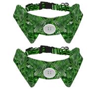 Eslifey Lot de 2 colliers pour chien avec nœud papillon, collier de smoking formel réglable avec collier de chemise amovible, colliers pour petits animaux de compagnie, noix de coco, banane, feuille