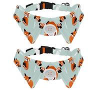 Eslifey Lot de 2 colliers pour chien avec nœud papillon, collier de smoking formel réglable avec collier de chemise amovible, colliers pour petits animaux de compagnie, motif panda orange mignon en
