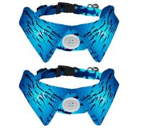 Eslifey Lot de 2 colliers pour chien avec nœud papillon, collier de smoking formel réglable avec collier de chemise amovible, colliers pour petits animaux de compagnie, requins marteau étonnants