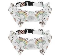 Eslifey Lot de 2 colliers pour chien avec nœud papillon, collier de smoking formel réglable avec collier de chemise amovible, colliers pour petits animaux de compagnie, licornes, nuages, étoiles