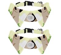 Eslifey Lot de 2 colliers pour chien avec nœud papillon, collier de smoking formel réglable avec collier de chemise amovible, colliers pour petits animaux de compagnie, chien carlin, jaune