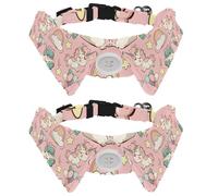 Eslifey Lot de 2 colliers pour chien avec nœud papillon, collier de smoking formel réglable avec collier de chemise amovible, colliers pour petits animaux de compagnie, motif licornes magiques,